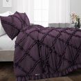 thumbnail image 2 of SGI Bedding 3 Piece Cotton Diamond Ruffle Duvet Cover Plum Solid 600TC Twin, 2 of 8
