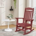 thumbnail image 6 of Outdoor Rocking Chair Set of 2, HDPE Plastic Porch Rocker, Red, 6 of 6