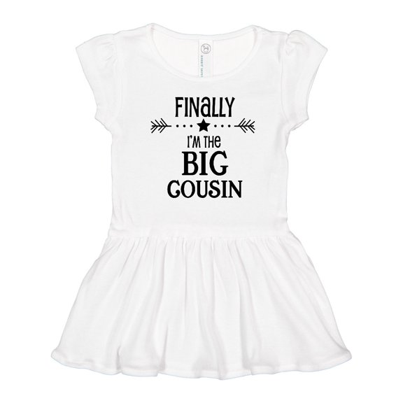 Inktastic Finally I'm the Big Cousin Girls Toddler Dress