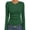 Green, variant on Women's Long Sleeve Shirts 3 Packs Crew Neck Stretchy Fitted Tops Ribbed Base Layer Soft Thermal Undershirts Tee