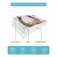 thumbnail image 4 of Twin Quilt Bedding Set, Pink Roses Reversible Summer Quilt 3 Pieces, Spring Horseshoes Floral Leaves Gray Wood Lightweight Bedspreads Coverlets with 2 Pillow Shams for All Seasons, 4 of 5