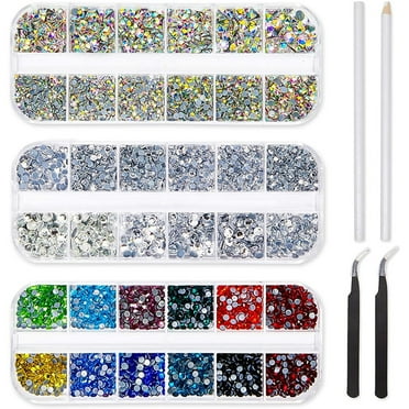 6007 Pcs Assorted Hotfix Rhinestones Bulk Set with Dotting Pen and Tweezers for DIY Crafts