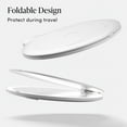 thumbnail image 4 of Fancii Abigail Rechargeable Travel Makeup Mirror with LED Light, 8" Foldable Stand, 3 Color Lighting, Dimmable & Lightweight Portable Vanity Mirror (White), 4 of 9