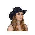 thumbnail image 1 of TopHeadwear Glitter Sequin Trim Cowboy Hat, Navy, 1 of 2