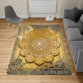 thumbnail image 2 of Ethnic Turkish Area Rug, Mystic Mandala Culture Karma Calmness and Harmony Boho Design, Soft Carpet for Living Room Decor with Distressed Look, 4' X 5.7', Dark Orange, by Ambesonne, 2 of 4