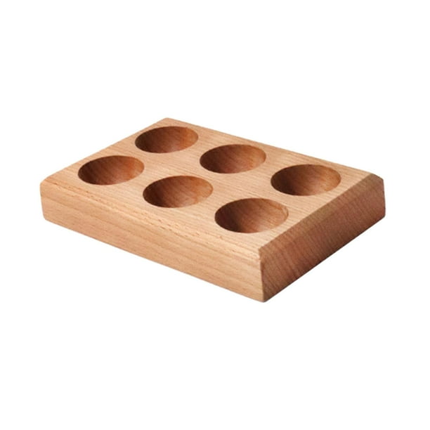 Bandeja de madera para guardar huevos, para sushi, postres, huevos de Pascua, organizador de huevos 6 rejillas