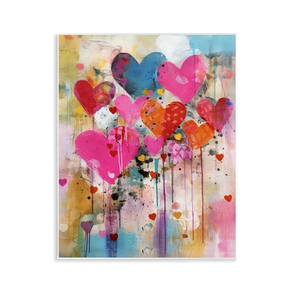 Stupell Industries Whimsical Love Hearts Pattern Abstract Painting Unframed Art Print Wall Art, 11 x 14