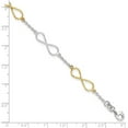 thumbnail image 5 of Auriga Fine Jewelry 925 Sterling Silver Flash Gold Infinity Symbol Bracelet 7.5inch for Women, 5 of 6