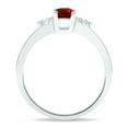 thumbnail image 3 of SZUL Women's Garnet and Diamond Sparkle Ring in 10K White Gold, 3 of 5
