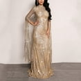 thumbnail image 2 of Women's Sparkling Gold Formal Dress Elegant Long Skirt Slim Fit Evening Gown for, 2 of 2