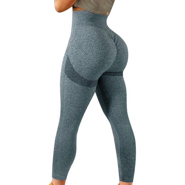 Pantalones de yoga elásticos para mujer, cintura alta, entrenamiento, gimnasio, vital, sin costuras, levantamiento de glúteos, sonrisa, control de barriga