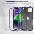 thumbnail image 4 of Phone Case for iPhone 13 and iPhone 14, Non-Slip Shockproof 10 Ft Military Dropproof Phone Case with 2 Tempered Glass Screen Protectors, 6.1 Inch (Black), 4 of 7