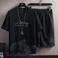 thumbnail image 2 of Camisetas con estampado para correr, pantalones cortos, trajes para hombre, jogging, jogging, gimnasio, ropa deportiva, conjuntos gráficos para hombre, conjunto coreano de dos piezas, novedad en básic, 2 of 4