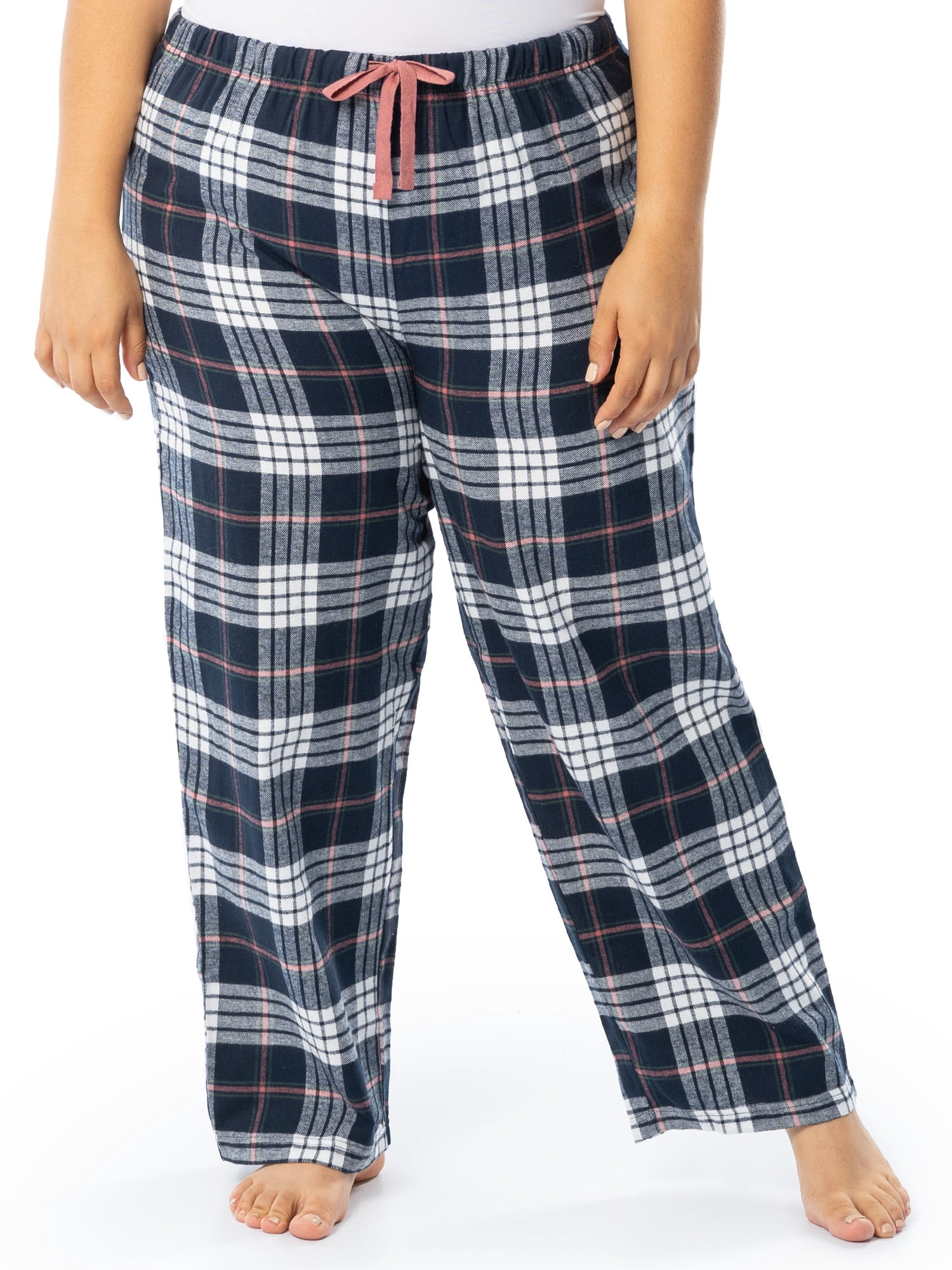 Fruit of the Loom Women's Beyond Soft Long Sleeve Waffle Top and Flannel Bottom Pajama Set, Sizes S-4X