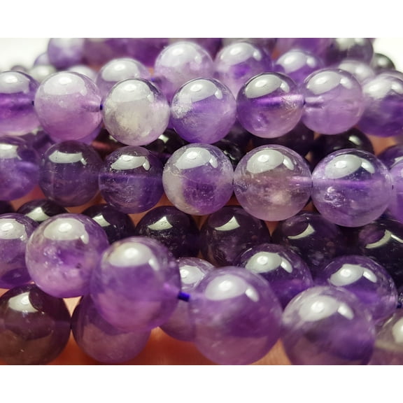 10mm Amethyst Round Beads Genuine Gemstone Natural Jewelry Making