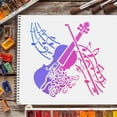 thumbnail image 3 of Music Stencils Template 11.8x11.8 inch Plastic Musical Note Drawing Painting Stencils Square Reusable Violin Stencils for Painting on Wood Floor Wall and Fabric, 3 of 6