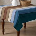 thumbnail image 4 of Blue Brown Table Cloth Waterproof Tablecloths, Farmhouse Wood Grain Vintage Vertical Striped Tablecloth Dining Table Cover for Kitchen Party Tabletop Outdoor, Square Tablecloth 60x60 Inch, 4 of 9