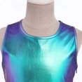 thumbnail image 3 of IDOPIP Girl Shiny Metallic Dress Toddler Holographic Skater Dress Metallic Music Festivals Birthday 80s Sparkly Outfits Kids Alien Halloween 90s Prom Swing Skater Dress 7-8 Years Blue White, 3 of 8