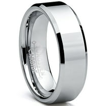 Metal Masters Womens 5mm High-Polish Beveled Edge Tungsten Carbide Wedding Ring Bands