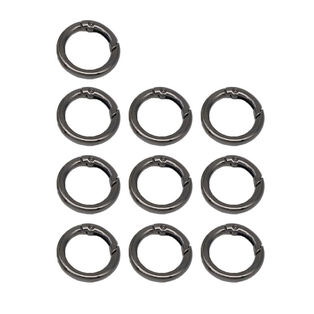10 anillos con resorte, mosquetón redondo de 3/4 pulgadas, hebilla de llavero , anillos , cierre de abrazadera para , negro 10x Negro 27mm Gloria anillos redondos de primavera