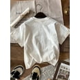 thumbnail image 2 of Women'S Casual "Cherries" Graphic T-Shirt - White, Short Sleeve, Round Neck, Cotton, All-Season, No Padding, Knit Fabric, 220g/m², Casual Wear | Playful Print | Comfortable Fit, 2 of 7
