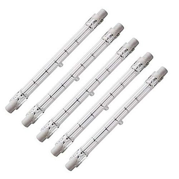 CTKcom 300-Watt 4.7-Inch T3 Halogen Bulbs(5 Pack) - J Type 118mm Double Ended Halogen Bulbs R7S Double Ended Filament Flood Lights Quartz Tube Lamps 120V,5 Pack