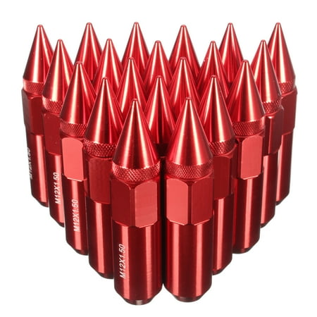 Universal Aluminum 20Pcs M12X1.5mm CNC Aluminum Wheel Rim Lug Nut Spiked Modified Extended Tuner Universal Vehicle Car Auto SUV Van Truck US ()