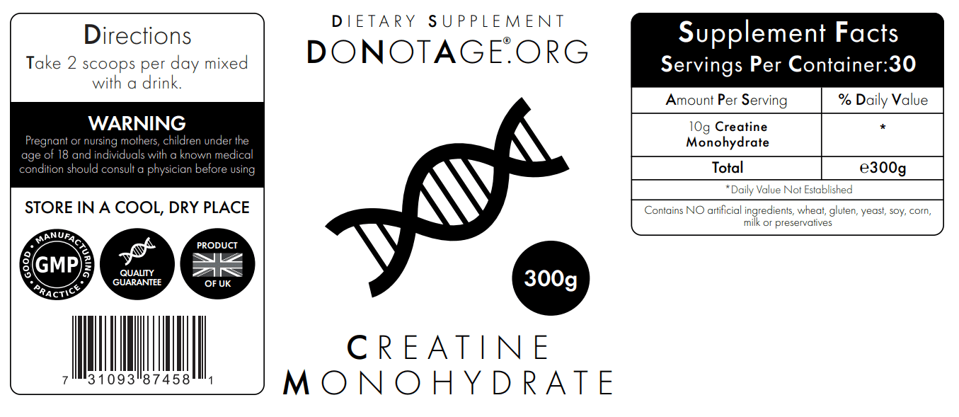 DoNotAge Creatine Monohydrate Powder 300g Unflavoured