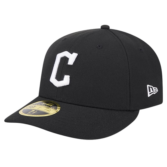 Men's New Era Black Cleveland Guardians Low Profile 59FIFTY Fitted Hat