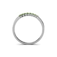 thumbnail image 4 of Green Garnet 7 Stone Wedding Band with Side Gallery Work 0.26 ct tw 14K White Gold.size 5.5, 4 of 6