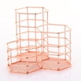 thumbnail image 3 of Metal Pen Pot Hexagon Hollow Portalápices Contenedor Maquillaje Ordenado Organizador Almacenamiento Cepillo Cesta Olla Almacenamiento Oficina Inevent EL009725-00, 3 of 4
