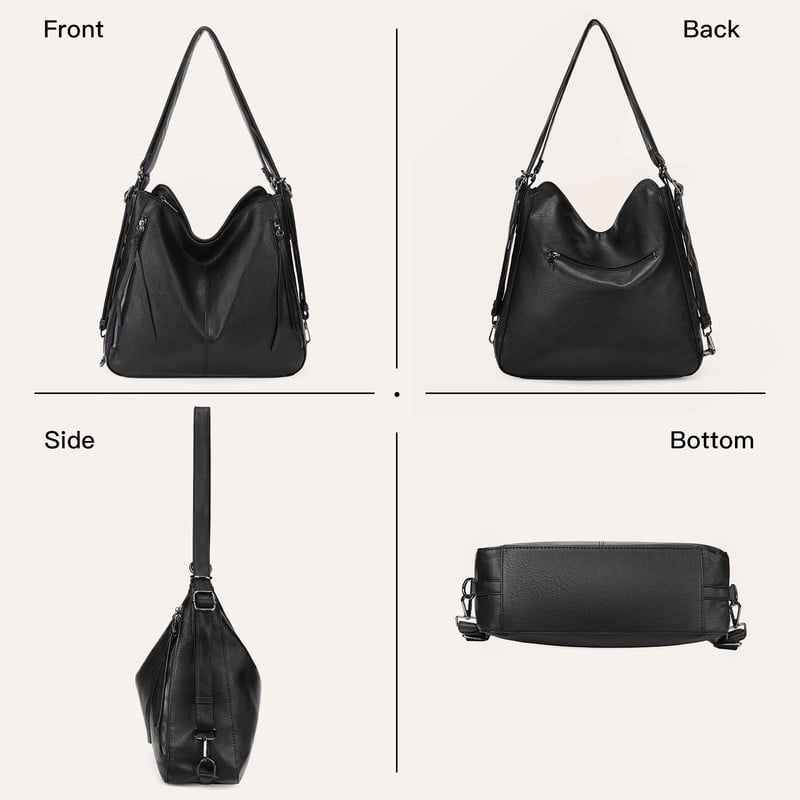 FALAN MULE Tote Handbags for Women Convertible Backpack Purses PU Leather Hobo Bags