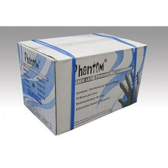 Case: 10 boxes of 100 SMALL gloves Phantom Black Latex Gloves- Examination Grade