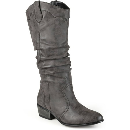 Slouch Riding Boots - Women's Faux Leather Slouch Riding Boots