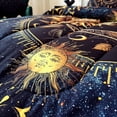 thumbnail image 4 of Sun and Moon Comforter Set, Celestial Bohemian Bedding, Black and Gold, with 2 Pillowcases.(Queen), 4 of 4