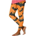 thumbnail image 2 of DDAPJ pyju Halloween Leggings for Women Bat Print High Waisted Stretch Yoga Running Pants Novelty Holiday Party Tights Buttery Soft Casual Milk Silk Legging Multicolor#3 M, 2 of 6