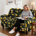 thumbnail image 4 of SCRAWLGOD Lemon Leaf Print Recliner Cover for Pets Stretch Anti Slip Couch Slipcover Anti Scratch 2 Seater Recliner Slipcover, 4 of 8