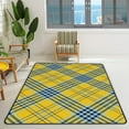 thumbnail image 3 of Coolnut 5'3" x 4' (63 x 48 in) Area Rug, Tartan Plaid Blue Black Stripes on Yellow Nursery Rug Floor Mat Kids Playing Mat for Living Room Bedroom, 3 of 6