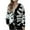 White, variant on BangWanChi Cardigan Sweaters for Women Trendy Women's Contrasting Button Long Sleeved Knitted Cardigan Jacket