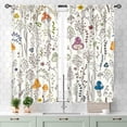 thumbnail image 3 of Mushroom Window Curtains, Botanical Wild Floral Mushroom Cottagecore Nature Plants Herbs Rustic White Window Treatments Drapery for Kitchen Bedroom Living Room 2 Panels, 55x39 Inch, 3 of 4