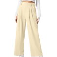 thumbnail image 2 of GigrtiJin Womens Wide Leg Dress Pant Business Casual Office Work Pants High Waisted Pleated Loose Trousers with Pockets, 2 of 9