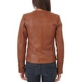 thumbnail image 3 of Luis Leather Womens Moto Browny Lambskin Genuine Leather Jacket, Biker Jacket, 3 of 4