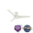thumbnail image 5 of Hunter 52 inch Outdoor or Indoor Ceiling Fan No Light - White Ceiling Fan without Light, For Patio, Porch, Garage, or Living Room, Standard Mount, 3 Blades, Wall Control - Trimaran 59610, Fresh White, 5 of 10