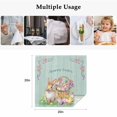 thumbnail image 5 of Cloth Napkins Set of 4 - 20x20 Inches, Happy Easter Washable Reusable Table Napkins, Spring Easter Eggs Bunny Floral Teal Wood Soft & Absortbent Dining Napkin for Party Wedding Hotel Restaurant, 5 of 8