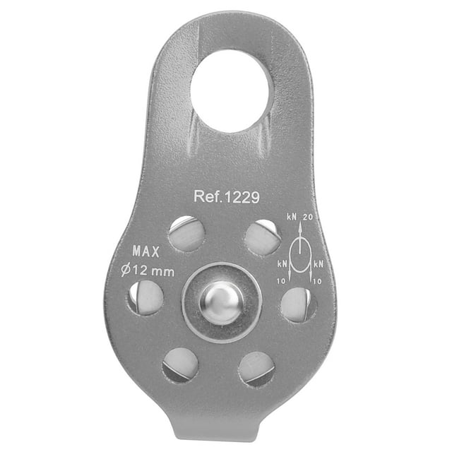 Single Pulley Fixed, Light Weight Quality Aviation Aluminum Small Rope Pulleys 20KN Climbing Pulley, Man For Woman Gray
