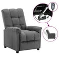 thumbnail image 1 of vidaXL Fauteuil Inclinable Électrique Tissu Gris Clair, 1 of 5