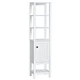 thumbnail image 1 of HOMCOM Armoire de Rangement Haute pour Salle de Bain, Tour de Linge Étroite Autoportante avec Étagères et Design Compact, Blanc, 1 of 10
