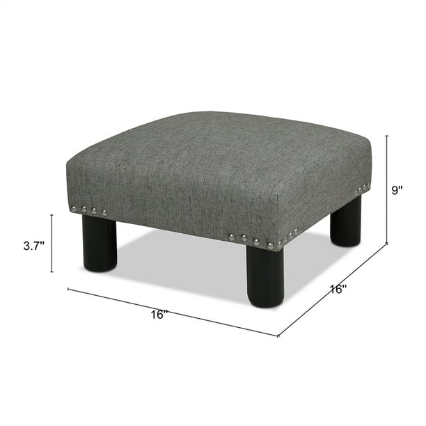 Jules Square Accent Footstool Ottoman Dark Heathered Grey Walmart