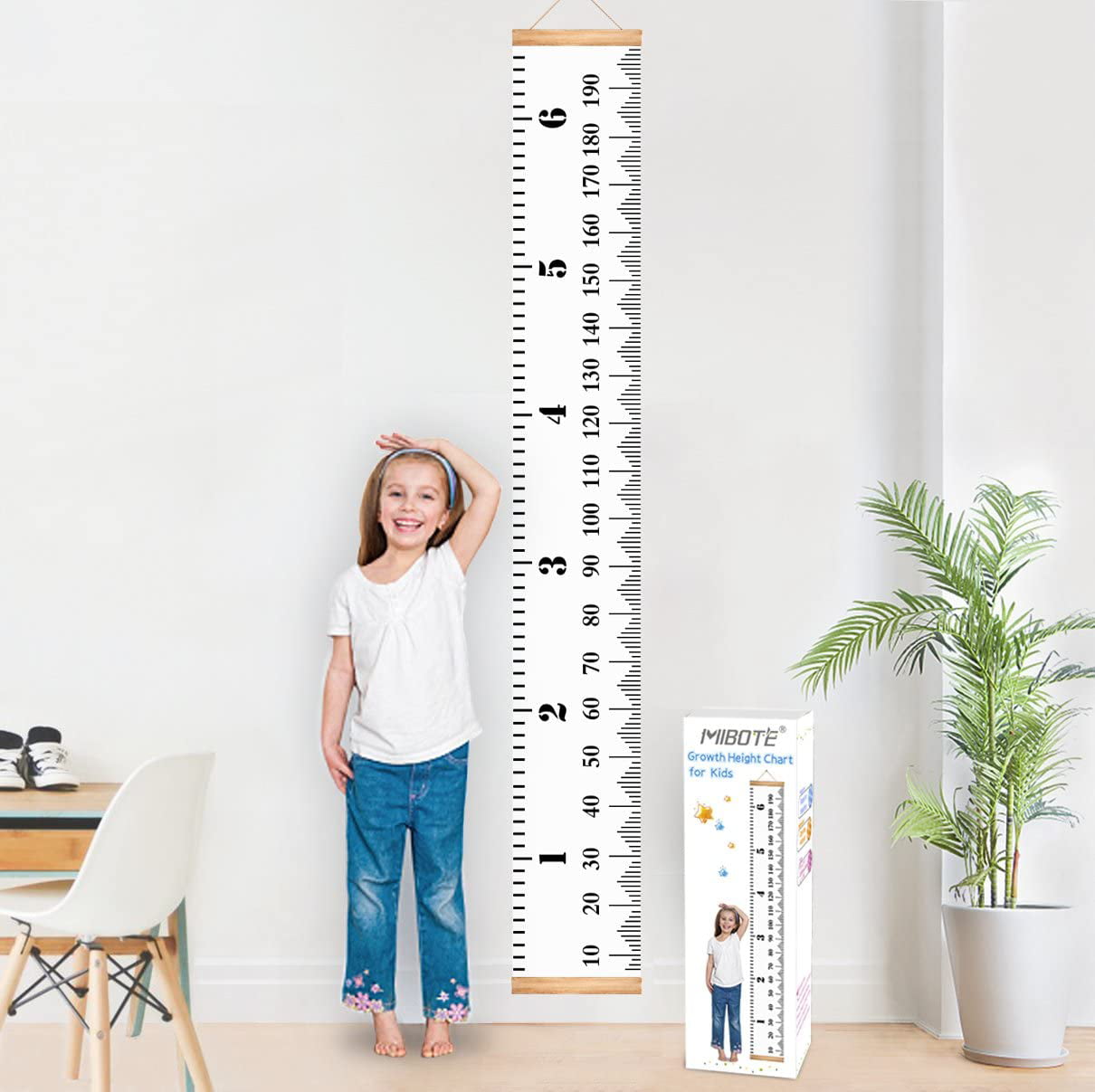 LINSUNG Baby Growth Chart Canvas Wall Hanging Measuring Rulers for Kids Boys Girls Room Decoration Nursery Removable Height and Growth Chart