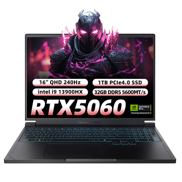 Laptop Gamer Thunderobot RS16 Intel Core I9 13900HX RTX 5060 16'' QHD 240Hz 32GB RAM 1TB SSD Negro